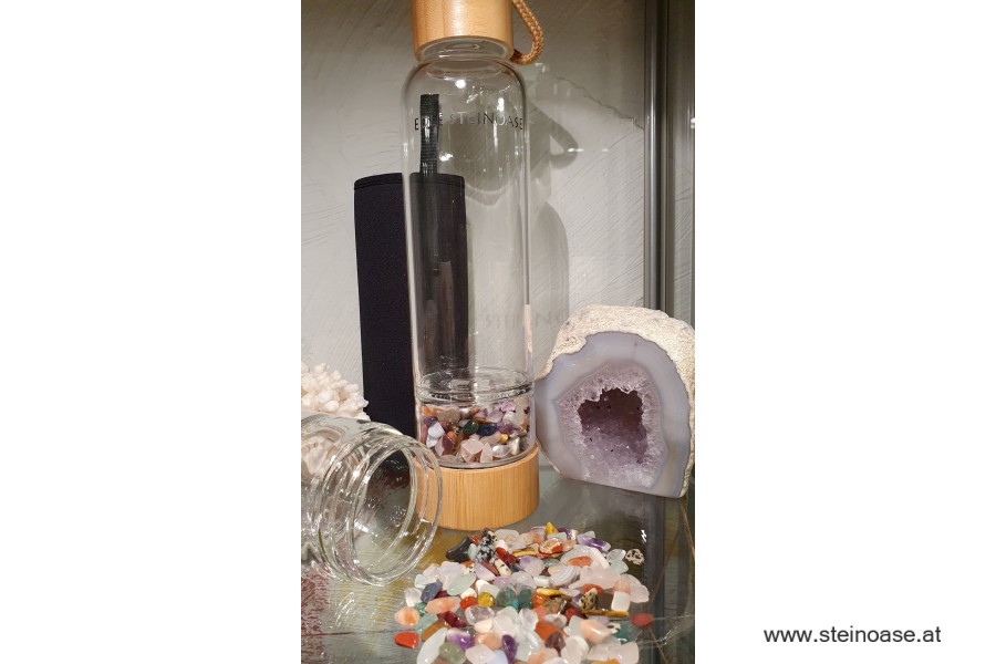 Glasflasche mit Steine 'Bunte Vielfalt'